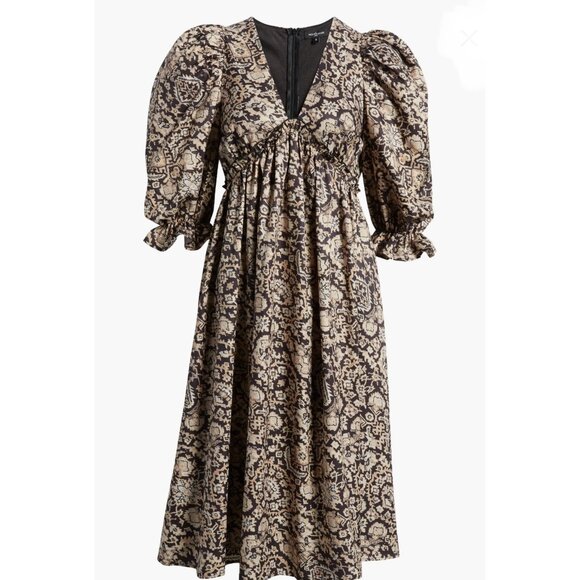 Area Stars Medallion Print Empire Waist Dress Sz S - Picture 1 of 9